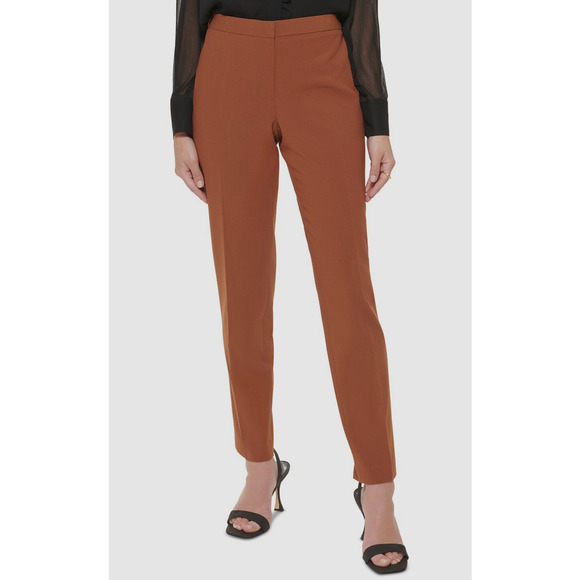 NWT Calvin Klein Highline Ankle Pant Sz 14P 14 Petite Orange Spice Professional - Picture 1 of 10